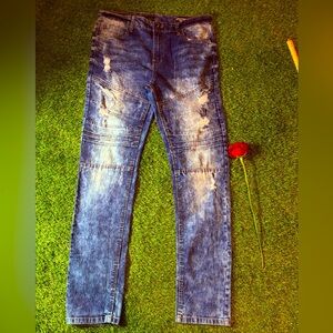 Southpole faded blue and distressed skinny jeans